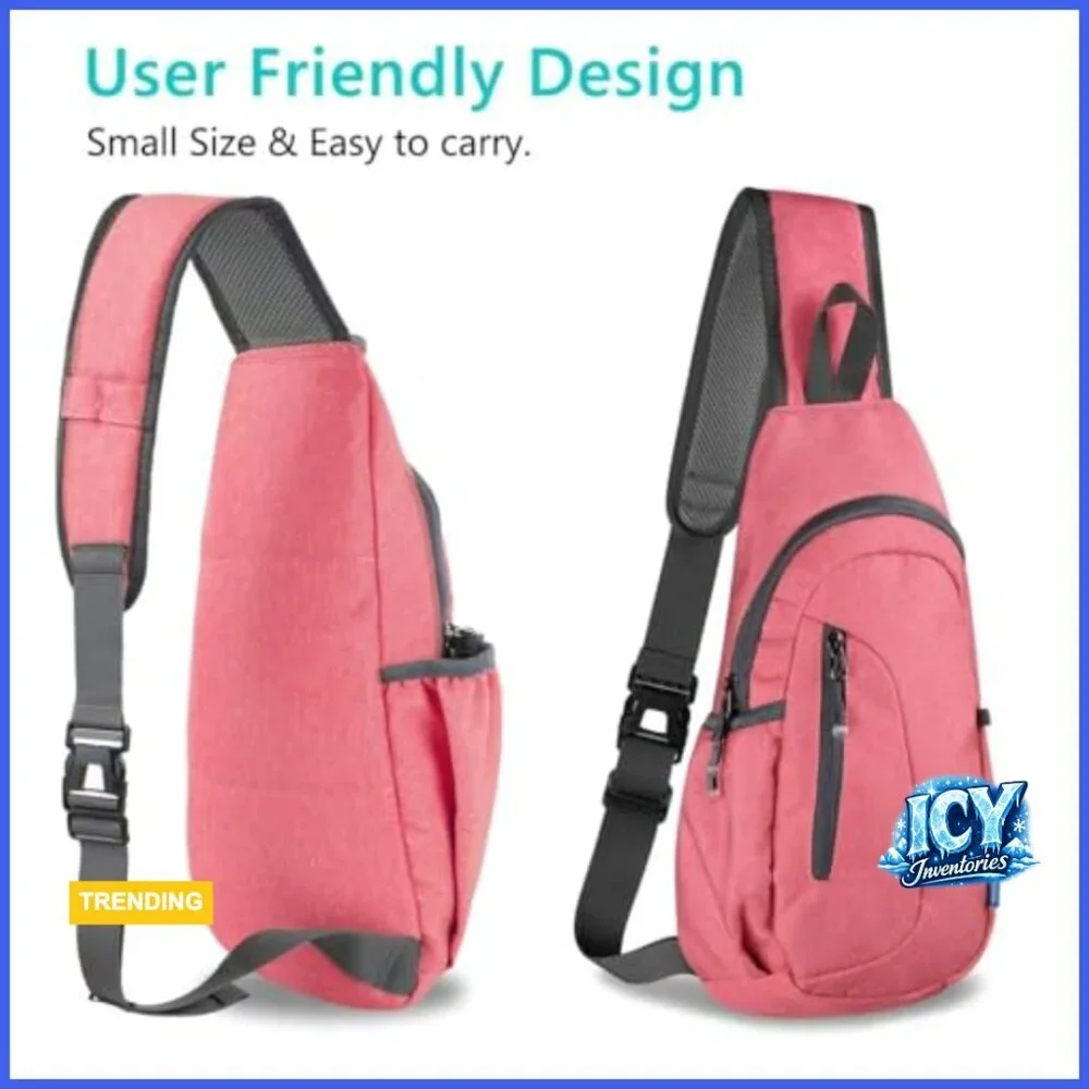 Lightweight Nylon Sling Bag, Crossbody Backpack for Sports and Outdoor